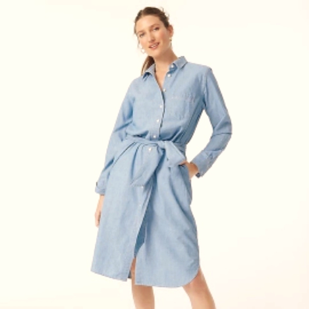 J Crew. Classic-fit chambray shirtdress. AW329